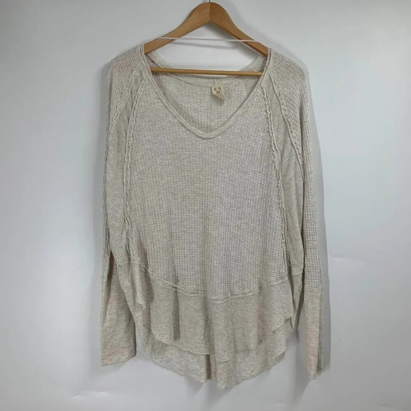 Free People Tops - We The Free Free People Women's Catalina Ribbed Unfinished Trim Thermal Top SZ S